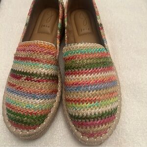 JOIE CARA SLIP ONS BRAND NEW Mutlicolor Raffia Espadrilles Slip On Flats